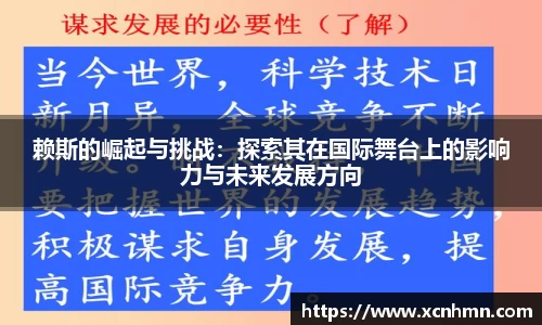 赖斯的崛起与挑战：探索其在国际舞台上的影响力与未来发展方向